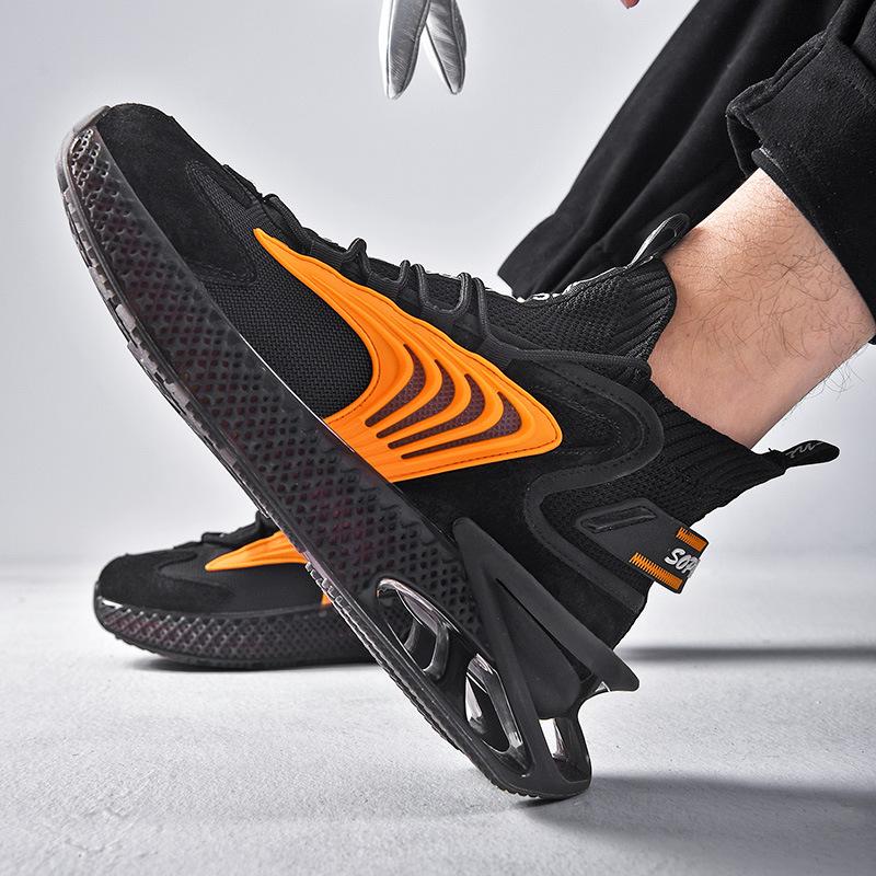 22 new mesh breathable casual shoes running shoes large size thick sole medium and high top sports shoes