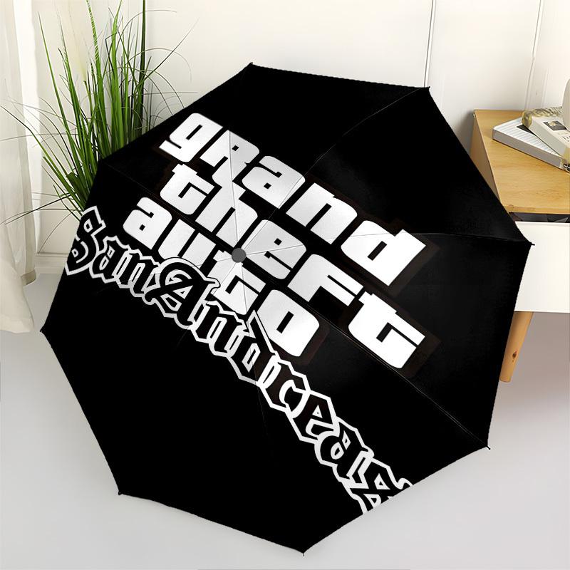 1pc Grand Theft Auto San Andreas Automatic Open Close Umbrella with 8-Rib Windproof Canopy Compact Portable Travel Umbrella10251