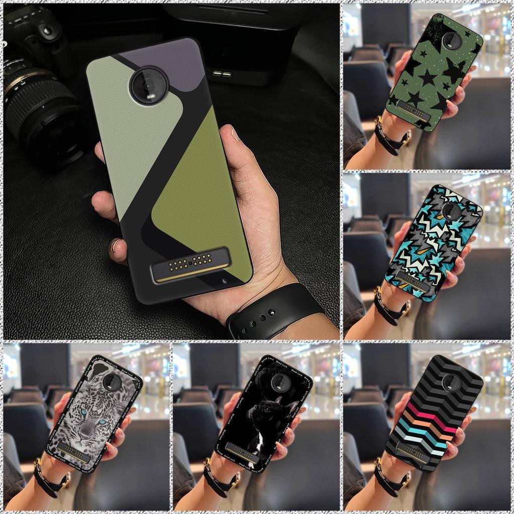 Protective Anti-knock Phone Case For MOTO Z4 Play Dirt-resistant Back Cover Graffiti Cartoon Shockproof Full wrap TPU