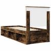 Bed Frame Smoked Oak 75 X 190 Cm Solid Pine Wood