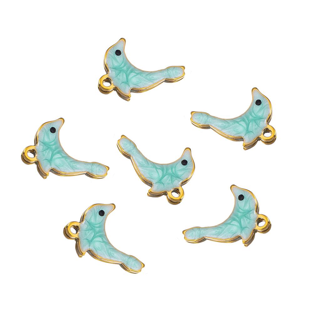 10pcs Stainless Steel Enamel Octopus Seahorse Dolphin Crab Clown fish Charm Bracelet Earring Pendant Base for DIY Jewelry Making