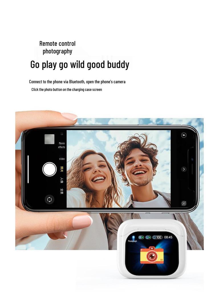 Cross-border AI Bluetooth Earbuds with Screen Touch, Wireless Noise-Canceling, High-Quality Sound, and Binaural Design