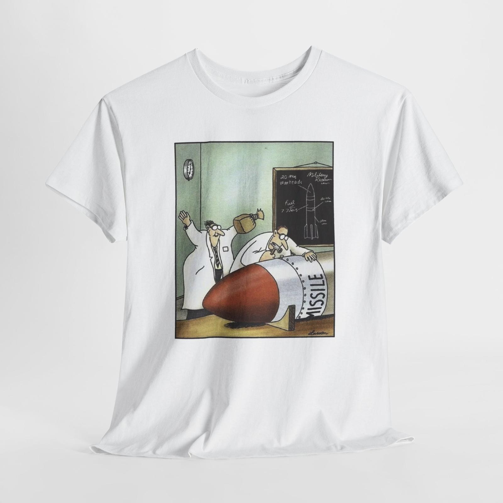 

Vintage Rocket Scientist Cartoon Far Side Unisex Heavy Cotton Tshirt Tops Tee 2XL