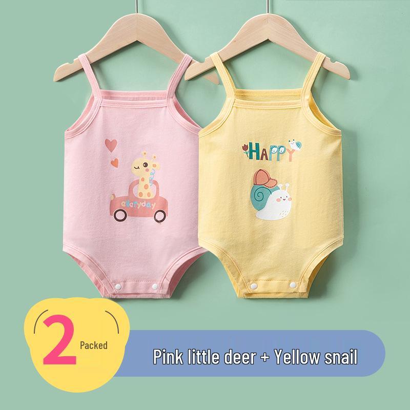 Newborn Infant Sleeveless Romper - Cute Strappy Summer Bodysuit for Boys & Girls