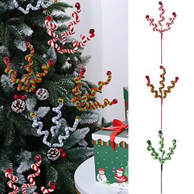 Decorazioni per l'albero di Natale, paillettes di ispirazione chic, forma di caramella, riccio, fai da te per bambini, Natale, 35 cm, festival di Natale 2024, regali di Capodanno