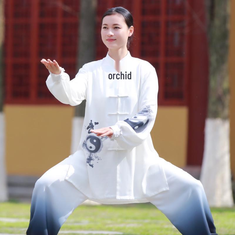 Women's Gradient Tai Chi Clothing 2025: High-End Competition and Practice Outfit for Spring/Autumn (Medium-Long Style)