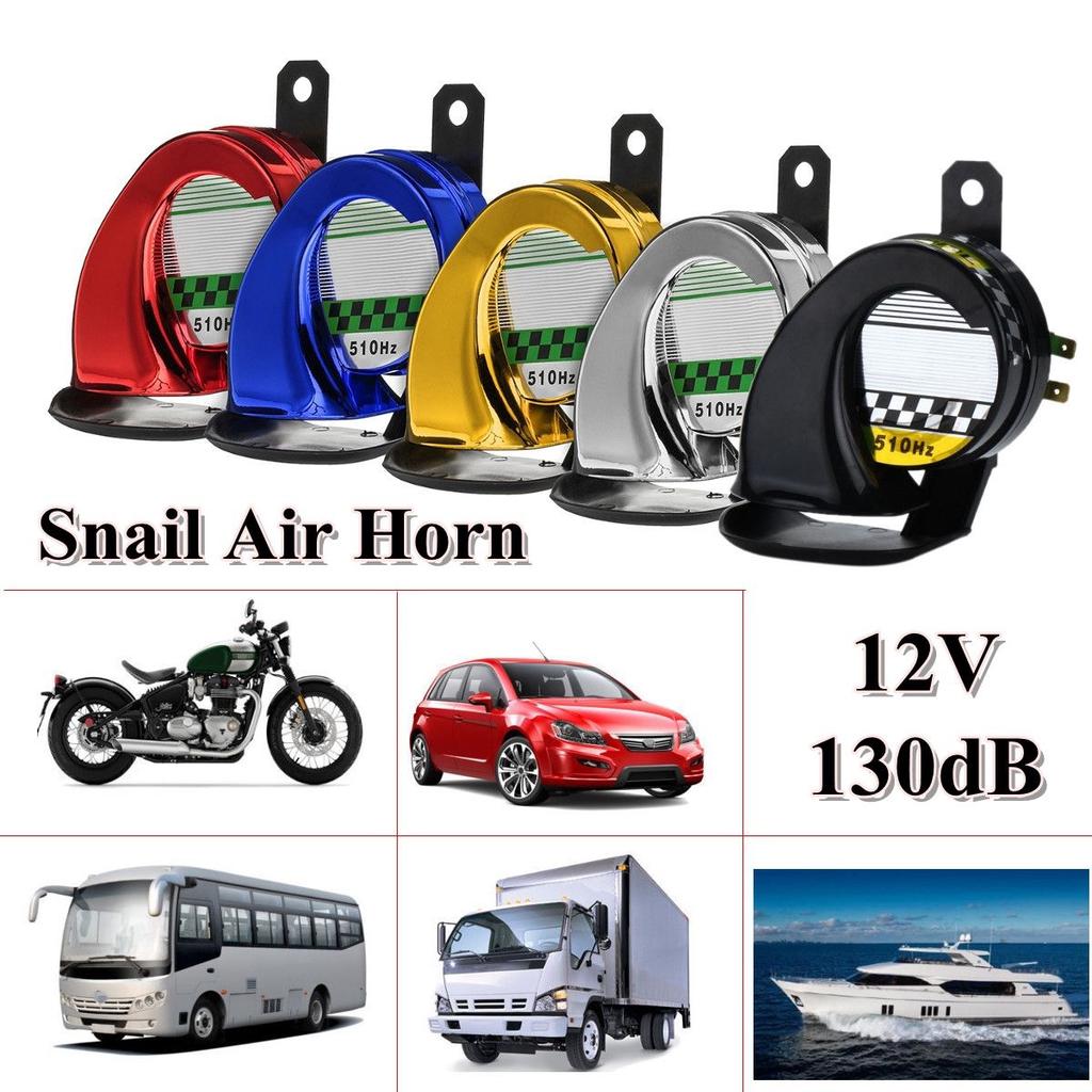 Universal 12V 110dB 510HZ Motorcycle Electric Snail Horn Loud Voice Speaker for Car Motorcycle Trucks Train SUV Vehicle Air Loud Horn
