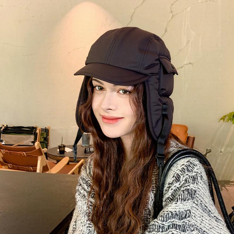Fashion Pilot Hat Men Women Winter Warm Trapper Hat Outdoor Windproof Trooper Hat Hunting Skiing Hat Ear Protection Cycling Caps