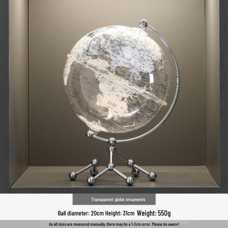 Light Luxury Transparent Globe Ornament with LED Light