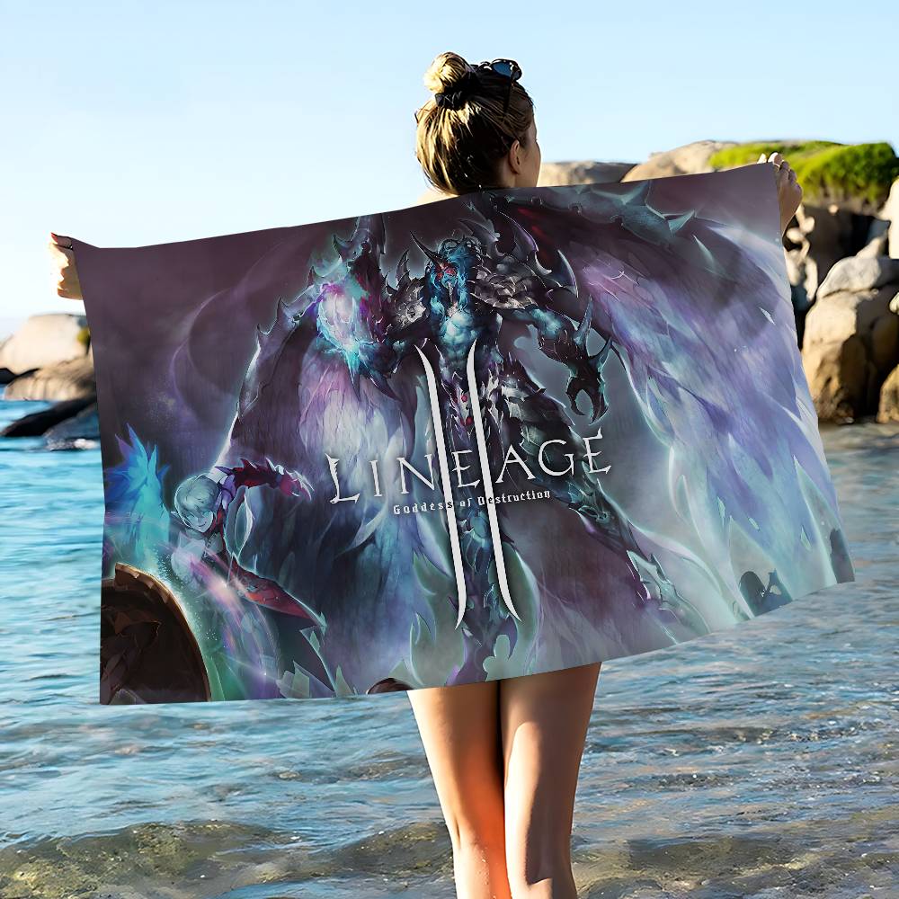

Game Lineage 2 Microfiber Blanket Quick Drying Beach Towels Oversized Printing Super Absorbent Pool Towel Blanket W40*H60(CM)