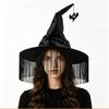 Tassel Cover Wizard Cap Gothic Cosplay Accessories Party Props Masquerade Cap  Masquerade Ball