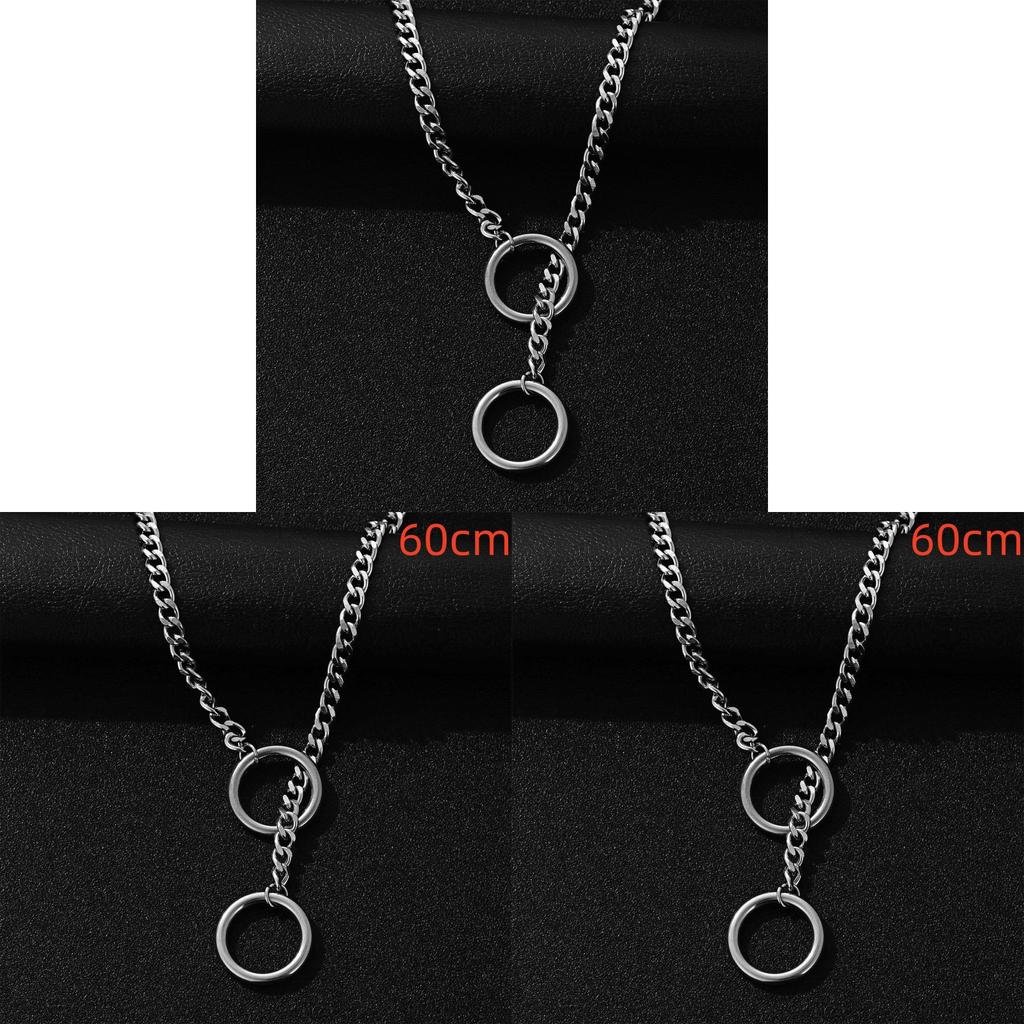 Punk Rock Geometric Chain Necklace With Heart Pendant For Women