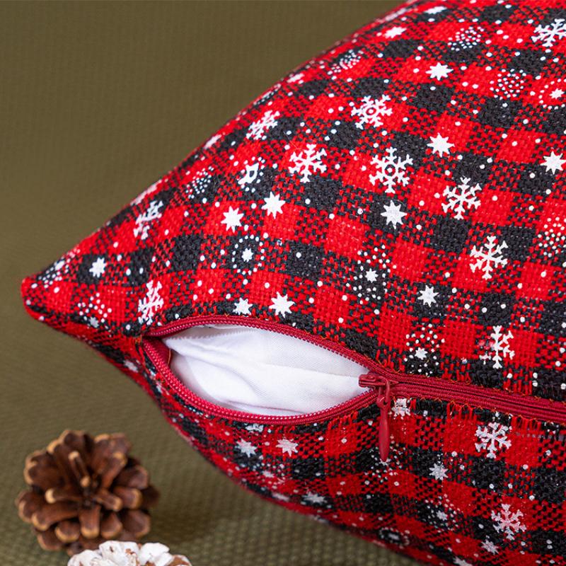 Set of 2 Merry Christmas Decorative Pillow Cover Snow Winter with Snowflakes Falling White Crystal Double Sided Throw Pillow Covers Sofa Cushion Cover
