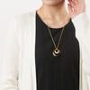[MELODY] [Melody Accessories] Made in Japan Three Open Moon Long Pendant (OP-128) Long Necklace Type A Gold Color x Black