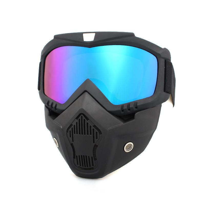 Electric Bicycle Mask Off-road Tactical Motorcycle Goggles Mask Protective Helmet  Waterproof Breathable TPU Eco-Friendly mask + enhanced transparent lens