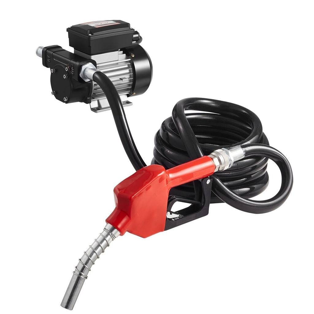 Fuel Transfer Pump 230V, 16 GPM 60 L/min, AC Electric Oil Transfer Pump for Diesel Kerosene Biodiesel, with Auto Fuel Nozzle & 2 Hoses, 45 ft/13.7 m