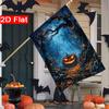 2D Flat, 2D Flat Halloween Pumpkin Night Forest Garden Flag_4-28x40 Inch Outdoor Garden Flag Double-sided Home Decoration Courtyard Decoration Outdoor