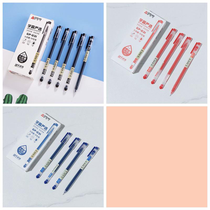 

Large Capacity 0.38mm & 0.5mm Needle Tip Student Pen - Black/Red for Exams & Office Use Blue [Box of 12]