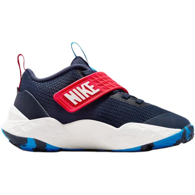 Nike Team Hustle D 12 Wygodne Dopasowanie Trwałe Oddychające Niskie Buty do Koszykówki Trampki Dziecięce Granatowe HF6280-401