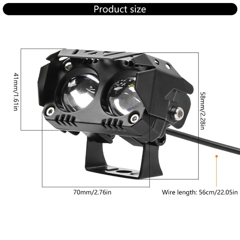 Multiple Mount LED Motorcycle Light High Brightness White Yellow Beam Shockproof Housing For Nighttime Road Illumination
