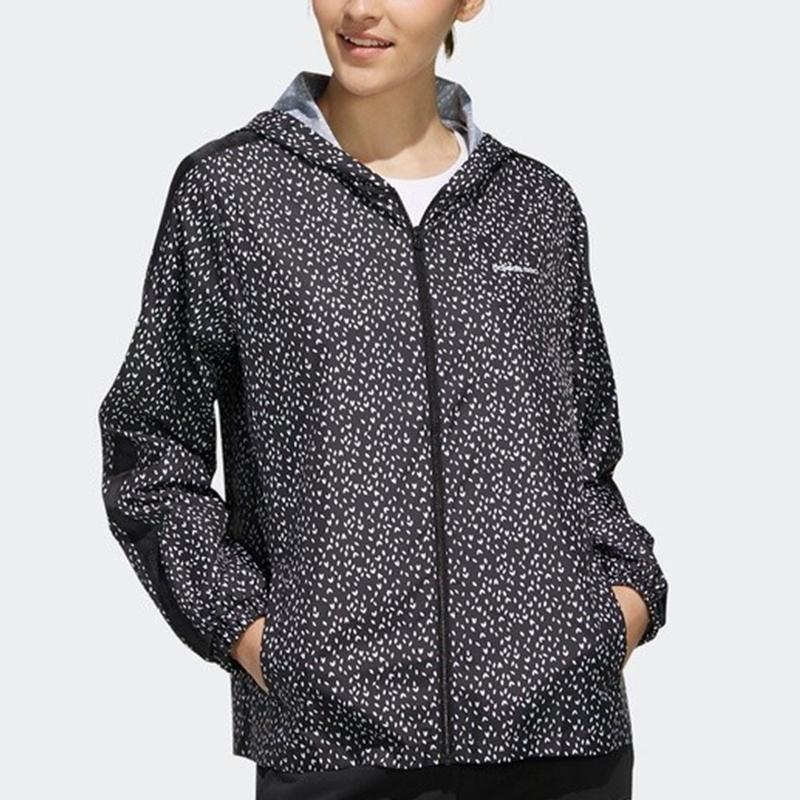 Adidas Neo Casual Sports Hooded Jacket Women Jacket Black EI4256