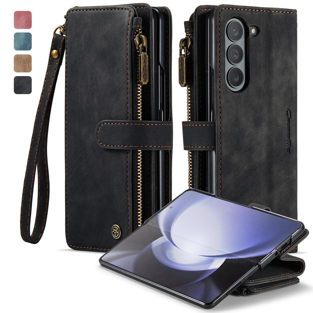 Suitable for Samsung Z Fold5 phone case, S23FE multifunctional card slot phone leather case, A34 flip cover protective case