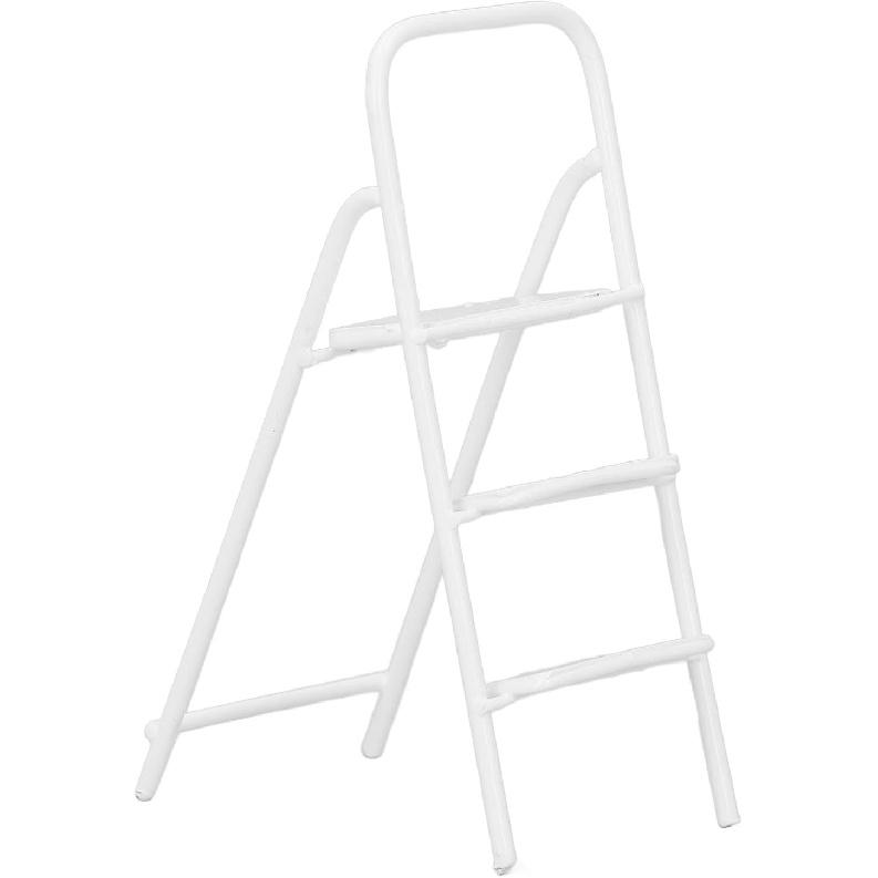 1/12 Miniature Step Ladder, Delicate Texture Mini 3 Step Ladder for Dollhouse Furniture Accessories (White)