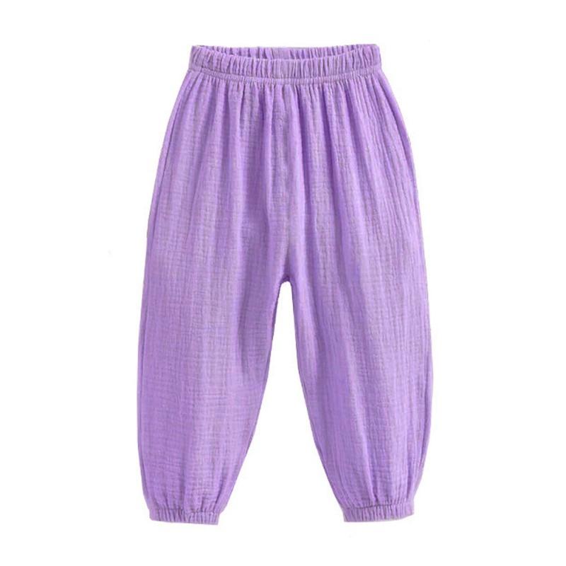 Kids Pants Cotton Linen Soft Trousers Casual Long Pants for Boys and Girls