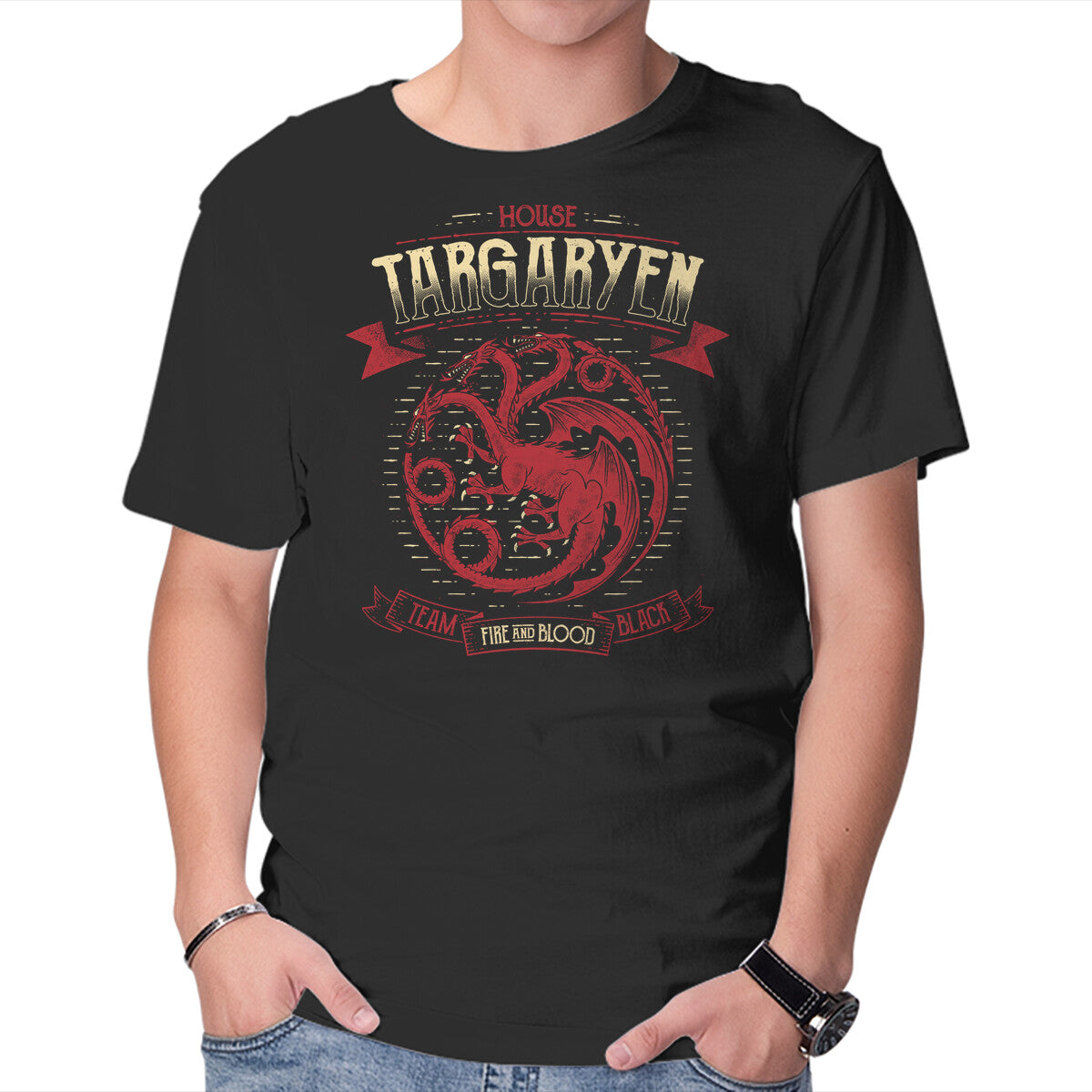 Unisex Crew Neck T-Shirt Team Black Graphic Short Sleeve Casual Tee S
