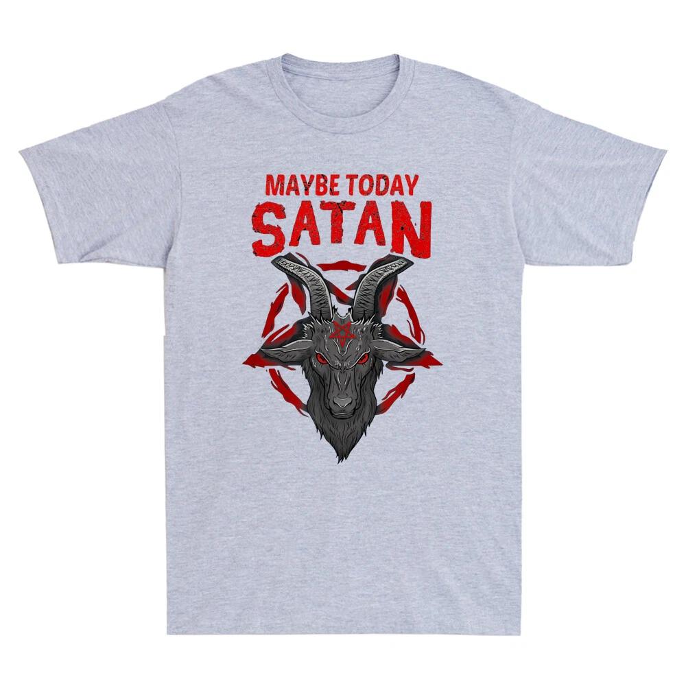 New Maybe Today Satan I Satanic Baphomet Goat Vintage Men's Short Sleeve Tee High-end Luxury Is for Both Men and Women Top Y2k