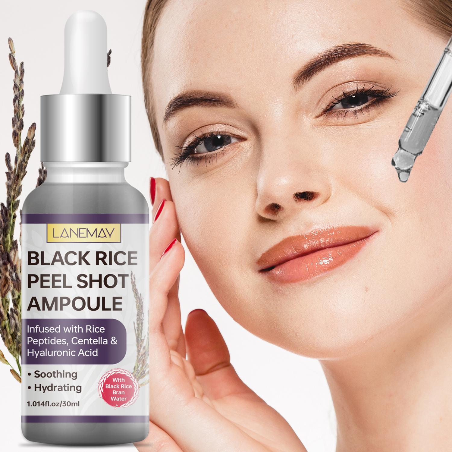 

Ампула-Шот з чорним рисом-Глибоко зволожує та заспокоює суху або подразнену шкіру-Підходить для всіх типів шкіри, 30 мл