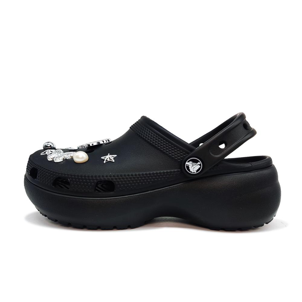 Crocs Classic Platform Clog Aoyama Electroplated Butterfly Gift Box Versatile Cloud Fashion Casual Hole Shoes Women's Black