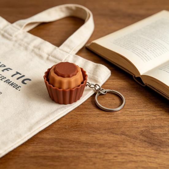 Schlüsselanhänger Anhänger Langsam Rückfedernd Simulierte Dessert-Optik 3D-Druck Textur Fingerspitzen-Spielzeug Realistischer Lebensmittel-Schlüsselanhänger