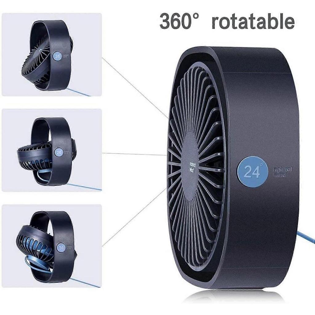 USB Desk Fan, Mini Fan 4 Inch with 3 Speeds Strong Wind and 360 Rotatable,Portable Desktop Fan Quiet Suitable for Sleep with Baby,Reading,Work from om