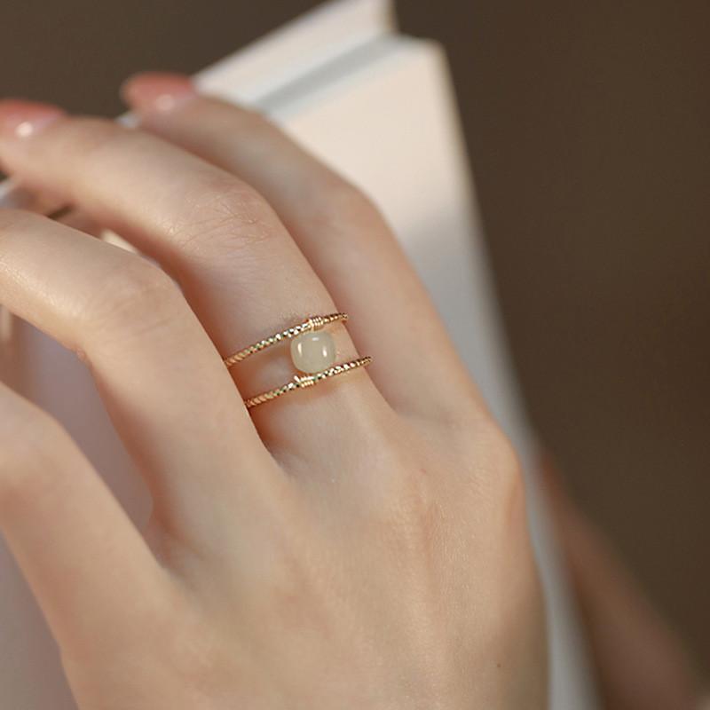 

Design Unique Geometric Adjustable Open Ring For Women Stylish Copper Accessory Fashion