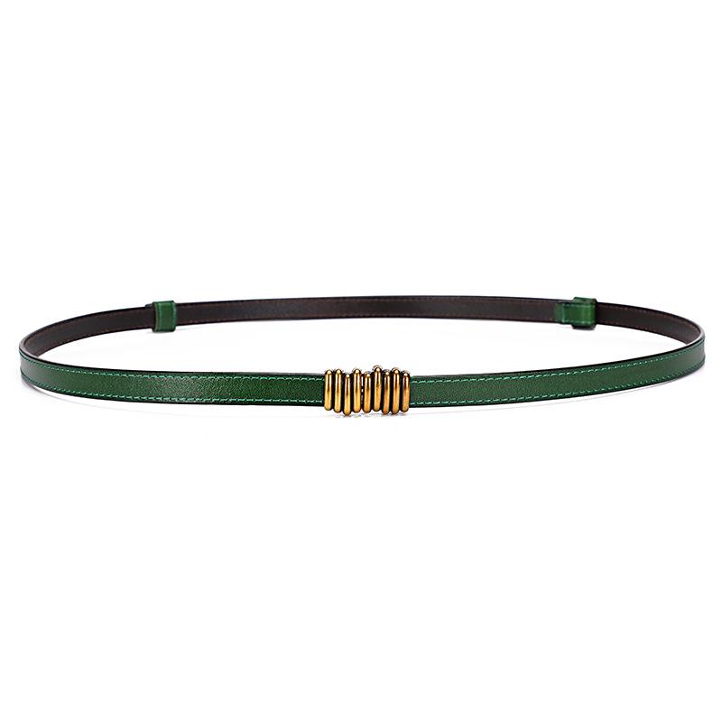 

Женский кожаный ремень скинни большого размера для свитера, платья, костюма или пальто 128cm зелёный