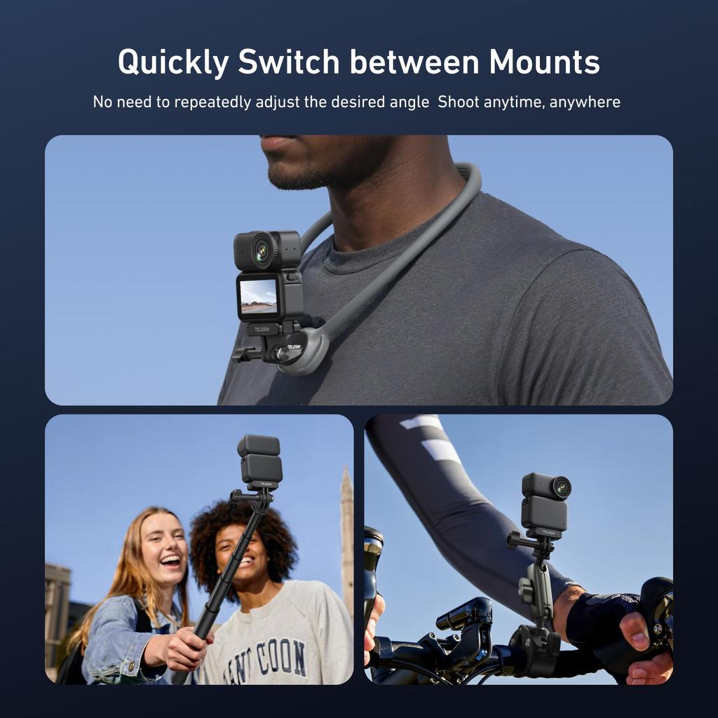 TELESIN Magnetic Qucik Release Two Claw Charging Adapter Mount For DJI OSMO Nano Accessories Dual Claw Interface