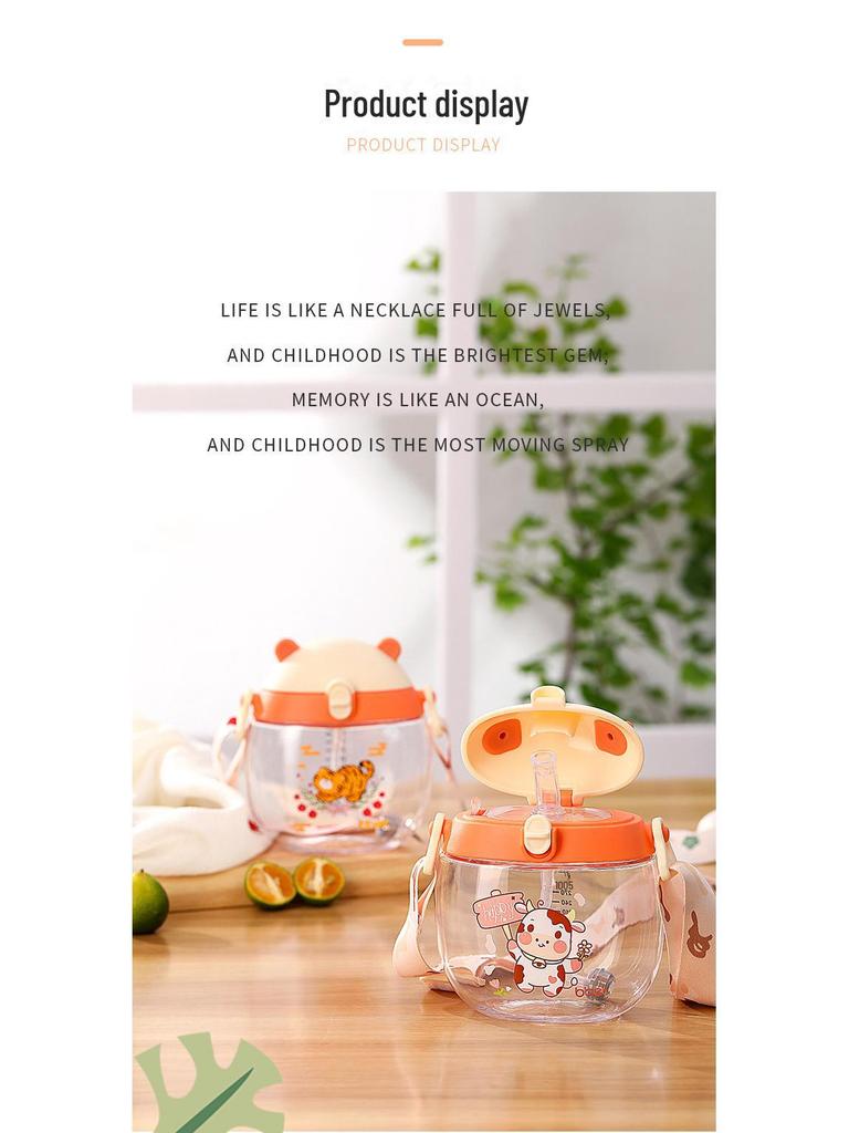 New Baby Cartoon Tritan Calf Water Cup for Kindergarten