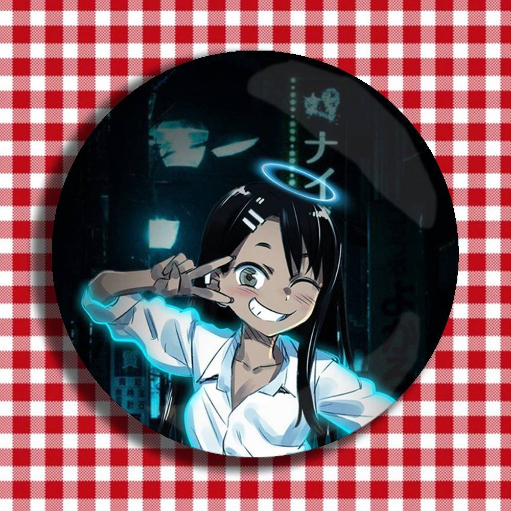 Don't Toy With Me,Miss Nagatoro-San Laser Badge Creative Pins Brooch for Decor Gifts Fans Collect Easter decorations