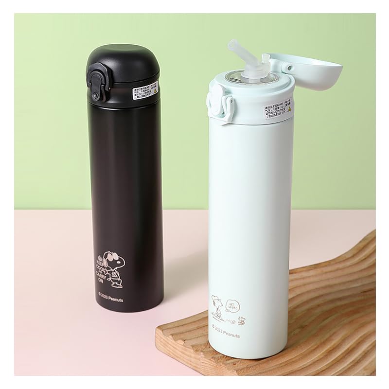 Snoopy Water Direct Stainless Perfect for and Outdoor Unisex Bottle, Insulated, Cold, Drink, 500ml, Lightweight, Steel, Leak-Proof, School,
