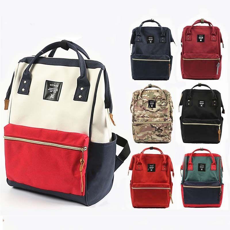 Japan Anello Canvas Backpack Rucksack School Bag With Waterproof Durable Fabric And Multiple Interior Pockets