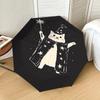 Magic Cat Wizard Umbrella, holding a magic wand. Perfect for outdoor adventures, this automatic opening/closing umbrella