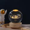 3D Laser-Engraved Solar System Crystal Ball Night Light with Luminous Base - Desktop Home Decor Ornament