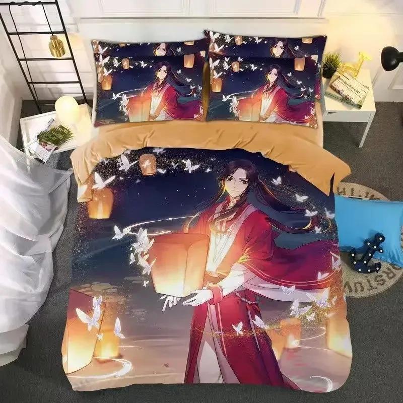 H-Heaven Official’s Blessing Print Bedding Set 3D Character Duvet Cover Set With Pillowcase Twin Full Queen King Bedclothes
