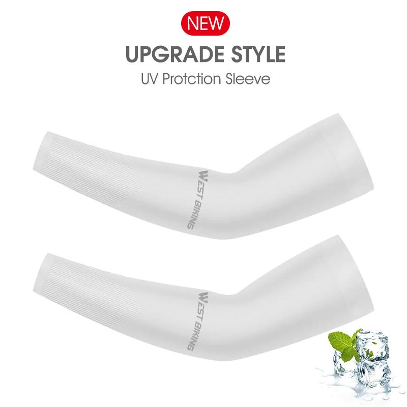 

WEST BIKING Cycling Arm Sleeves Ice Fabric Anti-UV Sunscreen Running Cycling Sleeve Outdoor Sport Cycling Arm Warmers Men Women