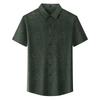 Camiseta de Verano para Hombre Estilo Hong Kong Cuello Suelto Camisa de Manga Corta para Hombre Camisa para Hombre