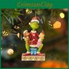 Fun And Colorful Grinch Acrylic Christmas Tree Hanging Ornament For Car Decoration