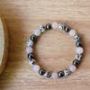 Festive Gifts Dalmatian Jasper Rose Quartz And Hematite Beaded Bracelet Minimalist Fashion Jewelry For Daily Wear Simple Versatile Accessory