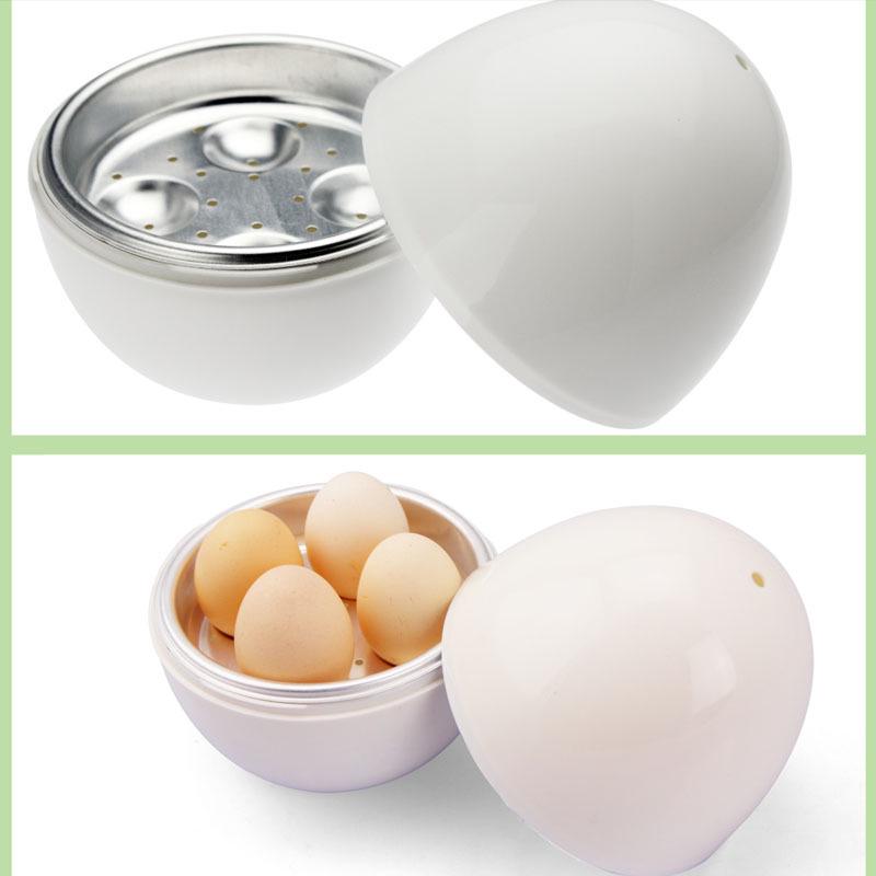 Egg-Shaped 4-Egg Microwave Steamer Cooker