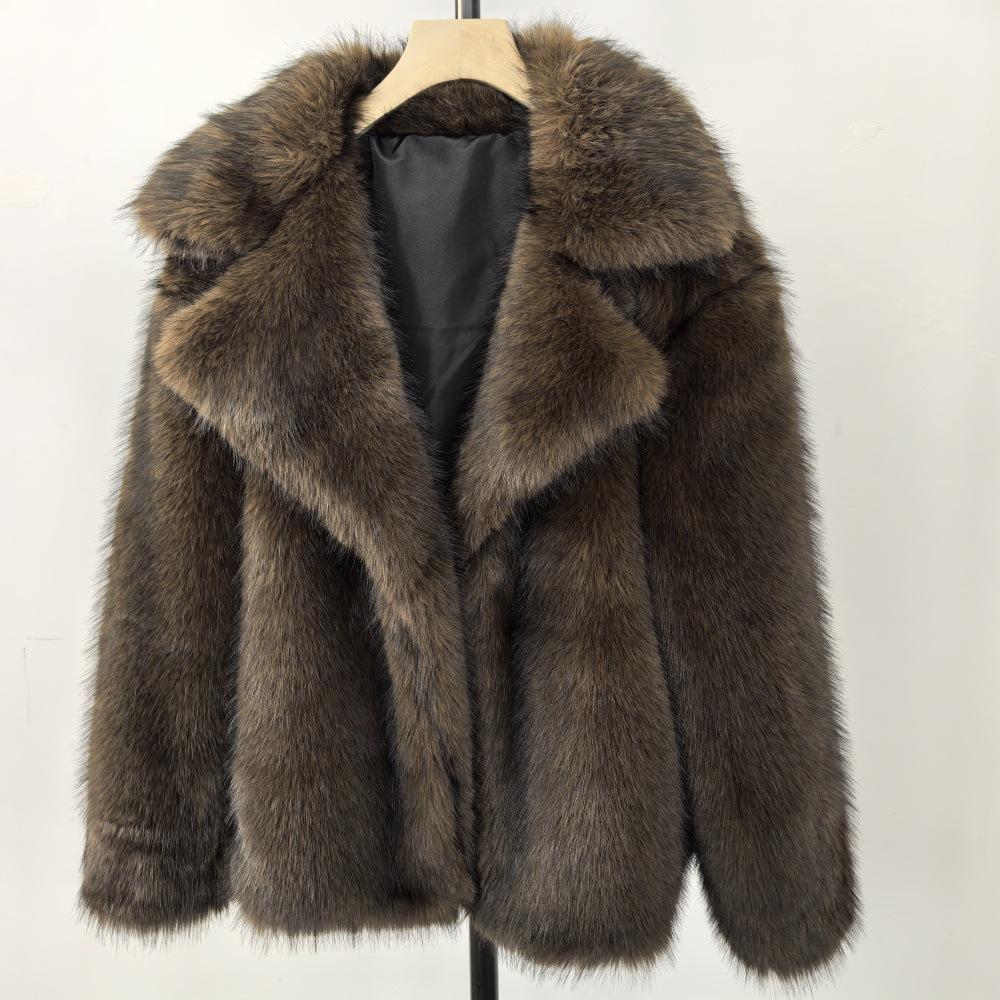 

Пальто из меха лисы и меха, сочетающееся с юношеским темпераментом, средней длины, экологичное, для женщин S